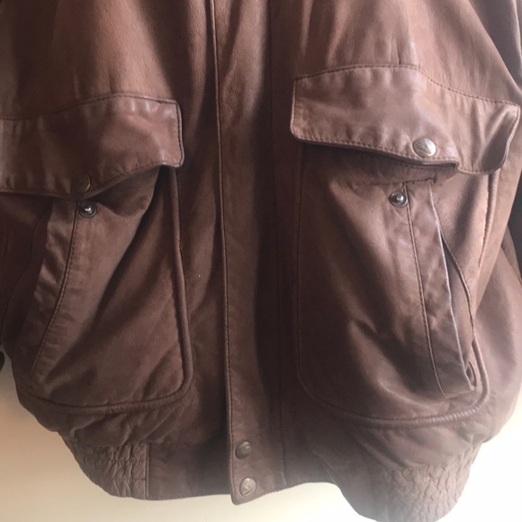 Vintage 80s Oversized Leather Jacket - Picture 2 of 8
